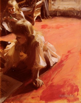 Anders Zorn Painting - Un retrato de las hijas de Ramon Subercasseaux Anders Zorn
